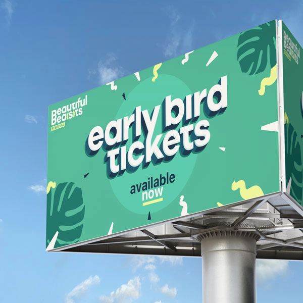 Early Bird Tickets Billboard Design