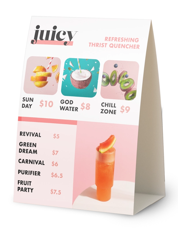 Juicy Restaurant Menu Design